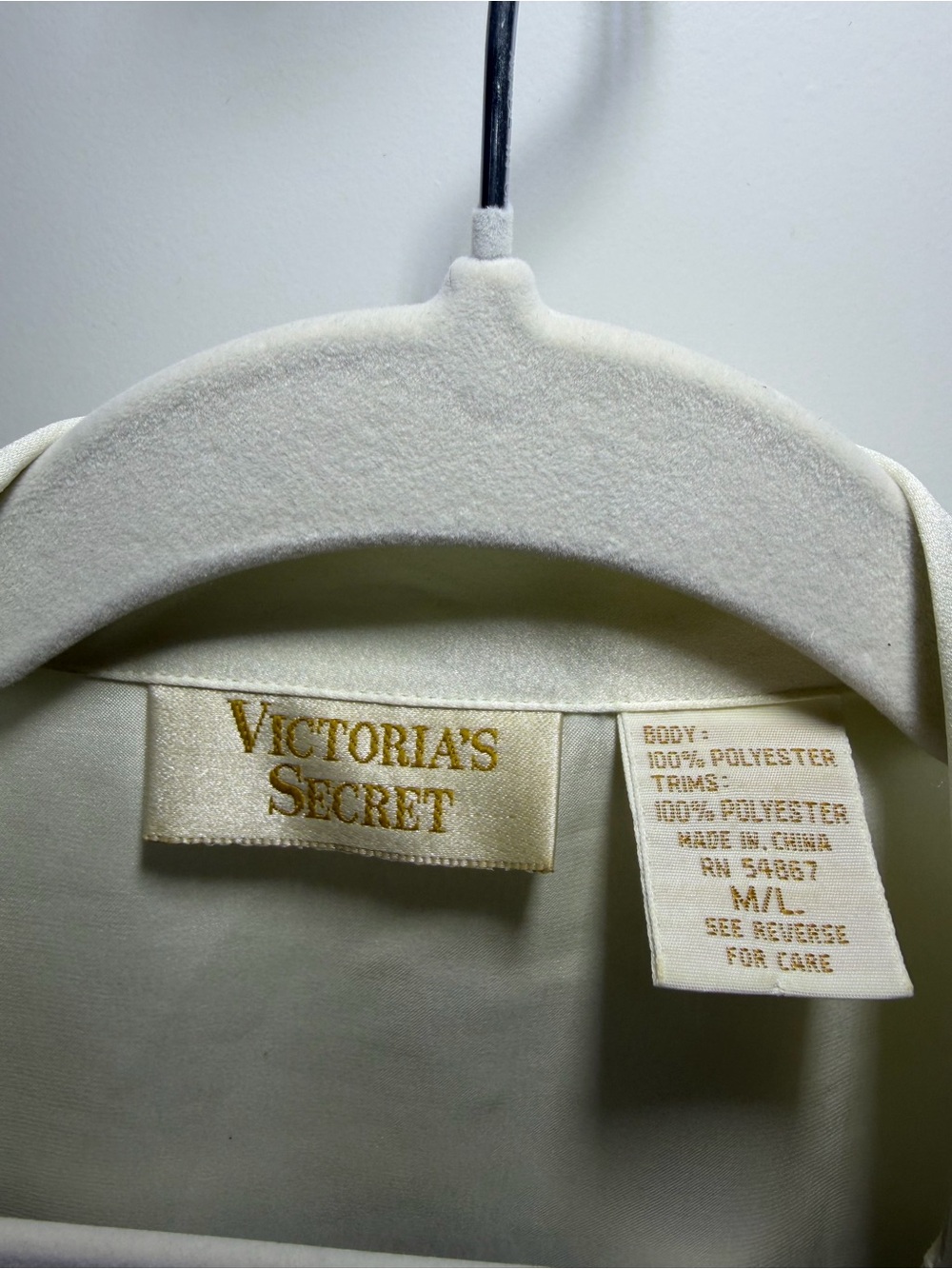 VINTAGE Victoria's Secret Gold Label Cream Satin Top